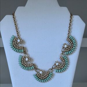 Elegant Gold and Turquoise Statement Necklace